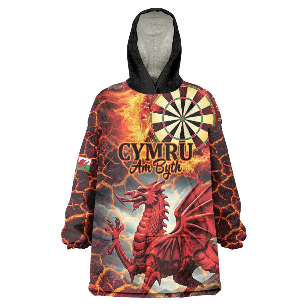 Wales Darts Wales Forever Personalized Wearable Blanket Hoodie Cymru Am Byth Dragons