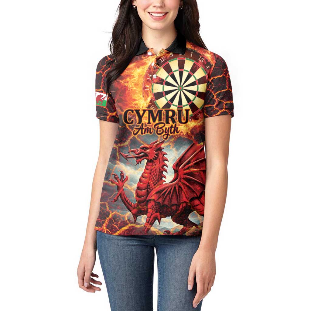 Wales Darts Wales Forever Personalized Women Polo Shirt Cymru Am Byth Dragons
