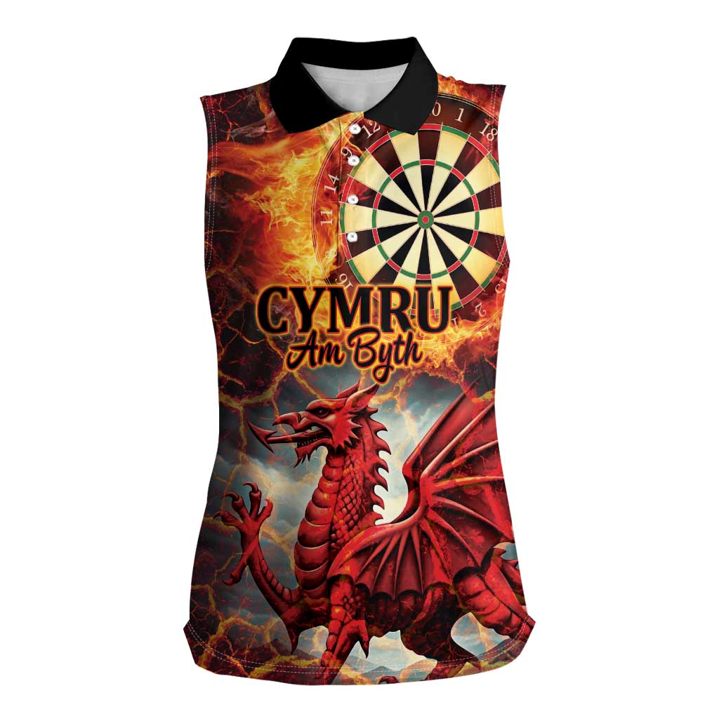 Wales Darts Wales Forever Personalized Women Sleeveless Polo Shirt Cymru Am Byth Dragons