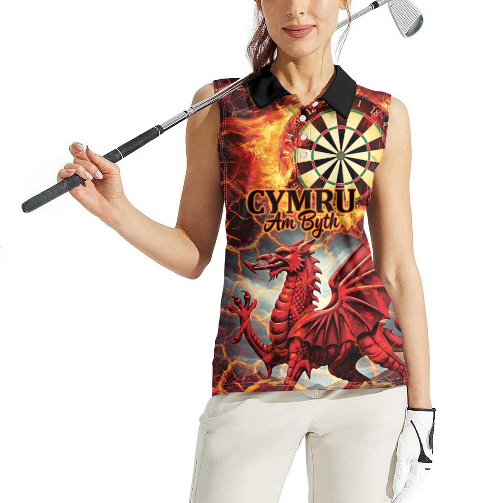 Wales Darts Wales Forever Personalized Women Sleeveless Polo Shirt Cymru Am Byth Dragons