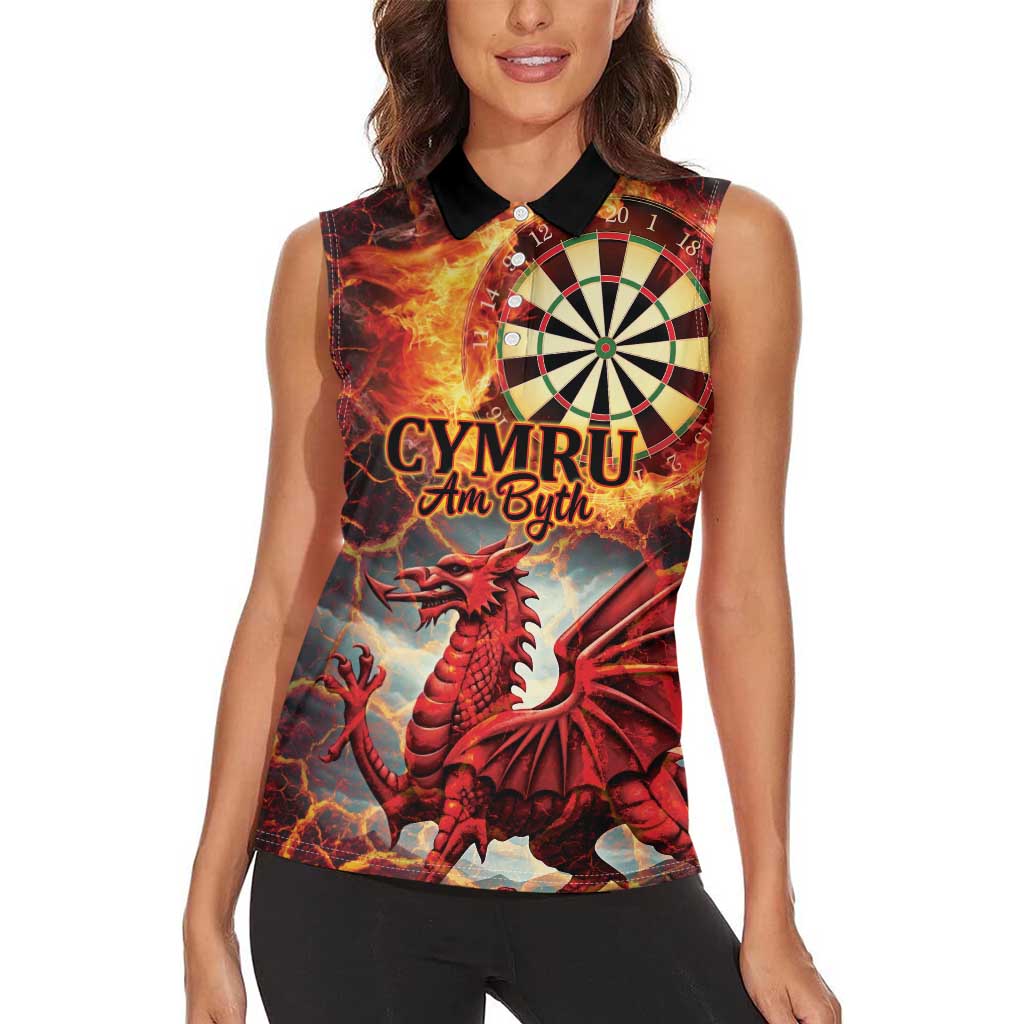 Wales Darts Wales Forever Personalized Women Sleeveless Polo Shirt Cymru Am Byth Dragons