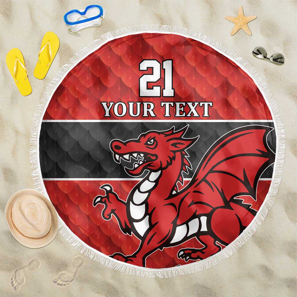 Wales Rugby Custom Beach Blanket Y Ddraig Goch Ddyry Cychwyn