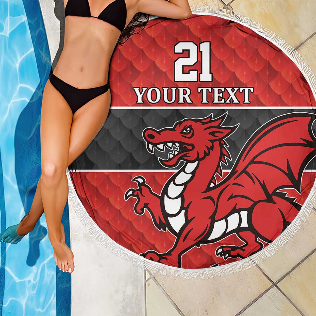 Wales Rugby Custom Beach Blanket Y Ddraig Goch Ddyry Cychwyn