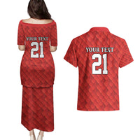 Wales Rugby Custom Couples Matching Puletasi and Hawaiian Shirt Y Ddraig Goch Ddyry Cychwyn