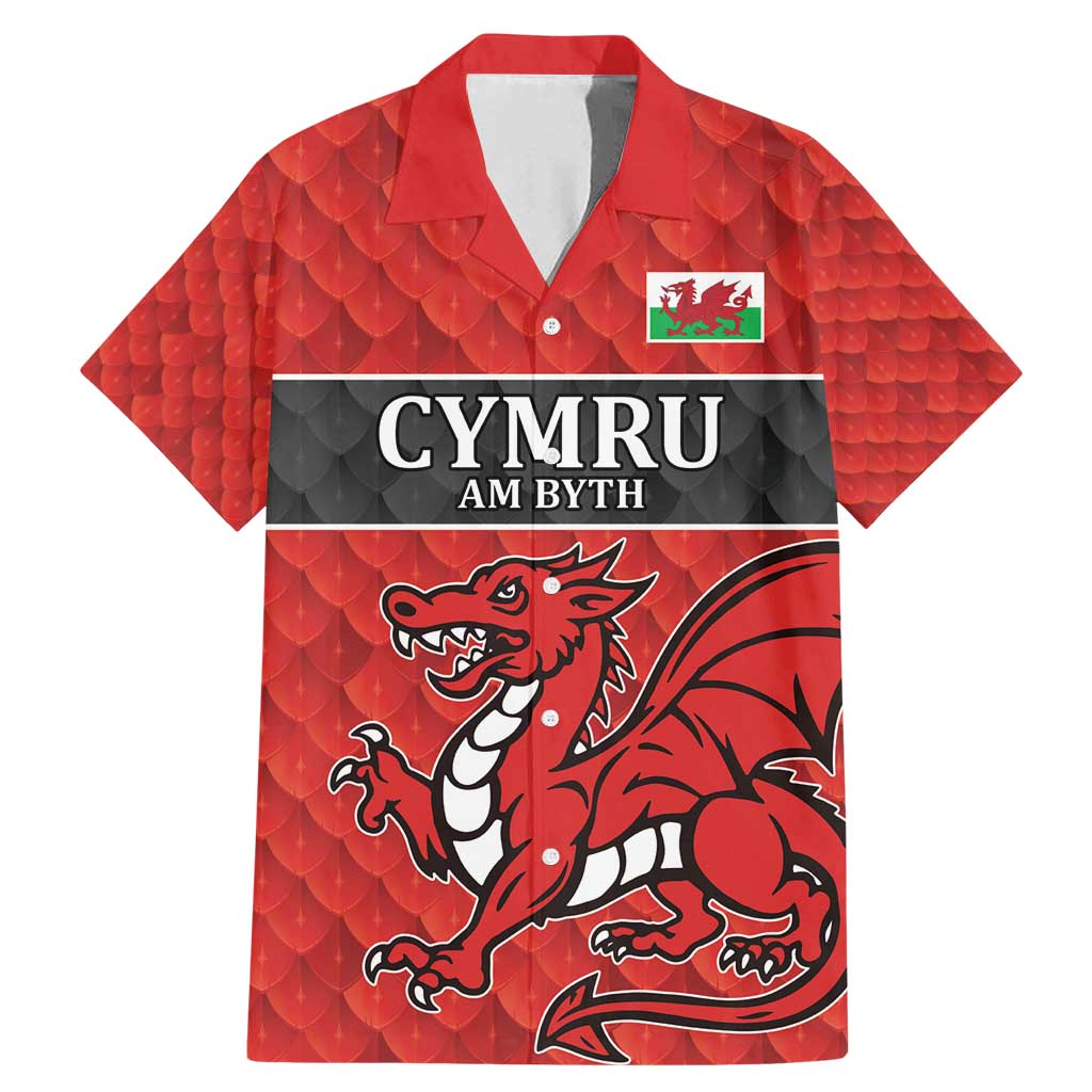 Wales Rugby Custom Family Matching Mermaid Dress and Hawaiian Shirt Y Ddraig Goch Ddyry Cychwyn