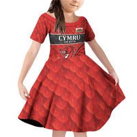 Wales Rugby Custom Family Matching Off Shoulder Short Dress and Hawaiian Shirt Y Ddraig Goch Ddyry Cychwyn