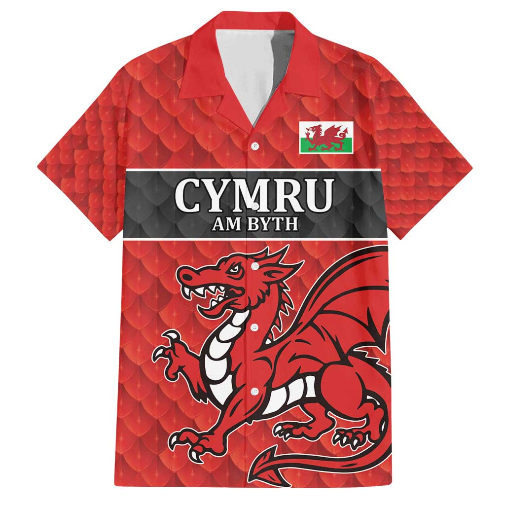 Wales Rugby Custom Family Matching Tank Maxi Dress and Hawaiian Shirt Y Ddraig Goch Ddyry Cychwyn