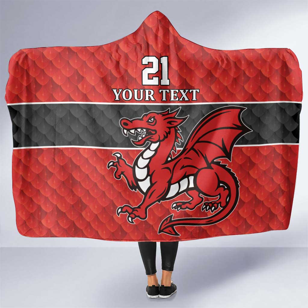 Wales Rugby Custom Hooded Blanket Y Ddraig Goch Ddyry Cychwyn
