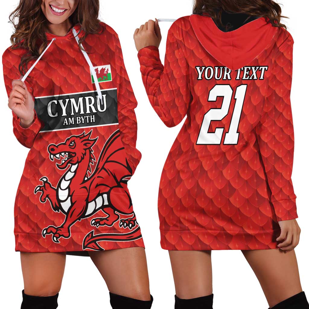Wales Rugby Custom Hoodie Dress Y Ddraig Goch Ddyry Cychwyn