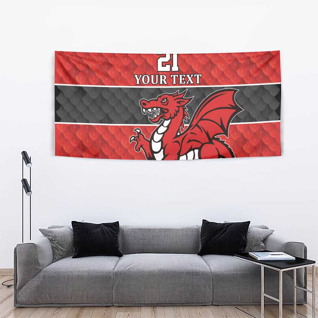Wales Rugby Custom Tapestry Y Ddraig Goch Ddyry Cychwyn