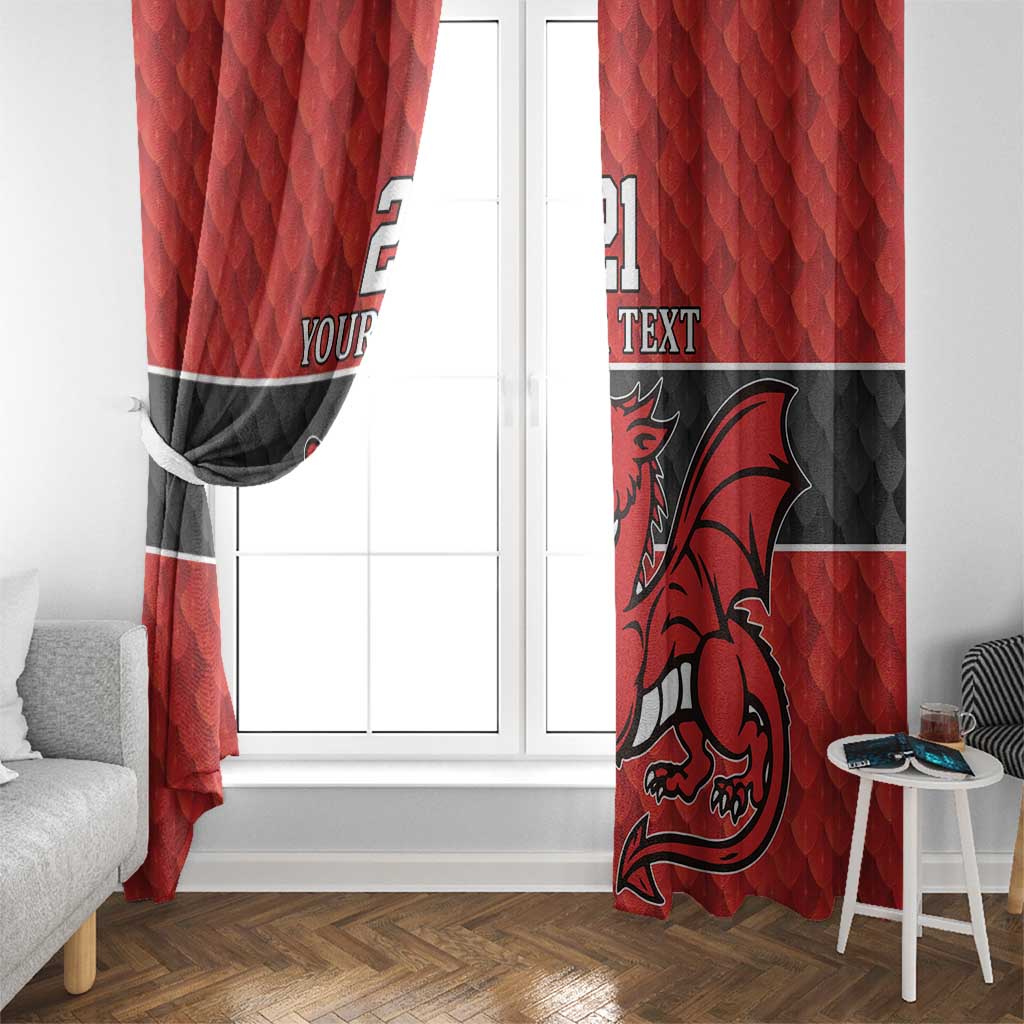 Wales Rugby Custom Window Curtain Y Ddraig Goch Ddyry Cychwyn