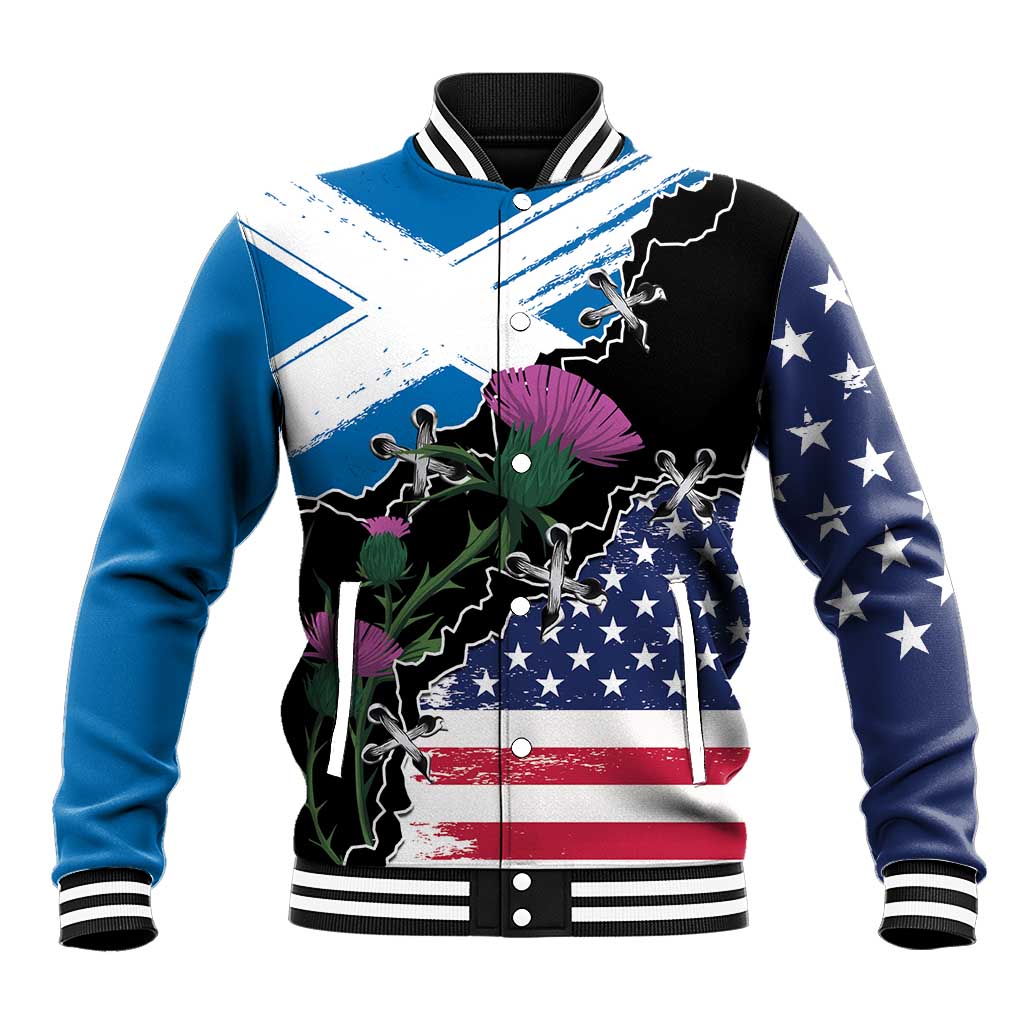 Scottish-American Heritage Month Baseball Jacket Proud Scottish American Heritage