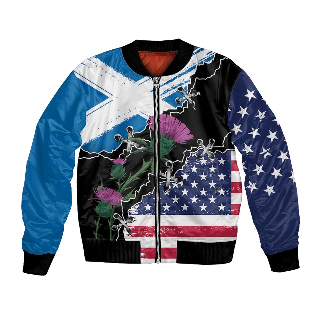 Scottish-American Heritage Month Bomber Jacket Proud Scottish American Heritage