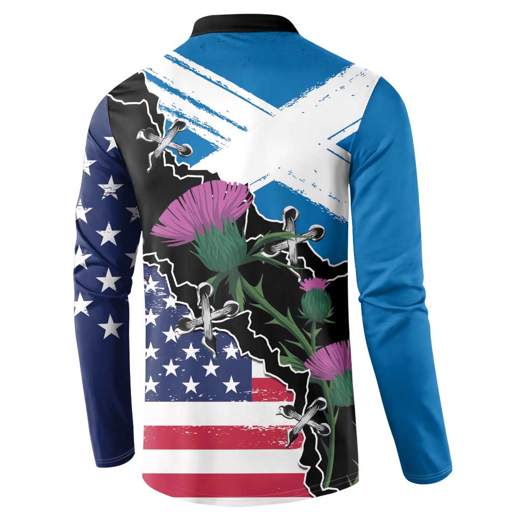 Scottish-American Heritage Month Button Sweatshirt Proud Scottish American Heritage