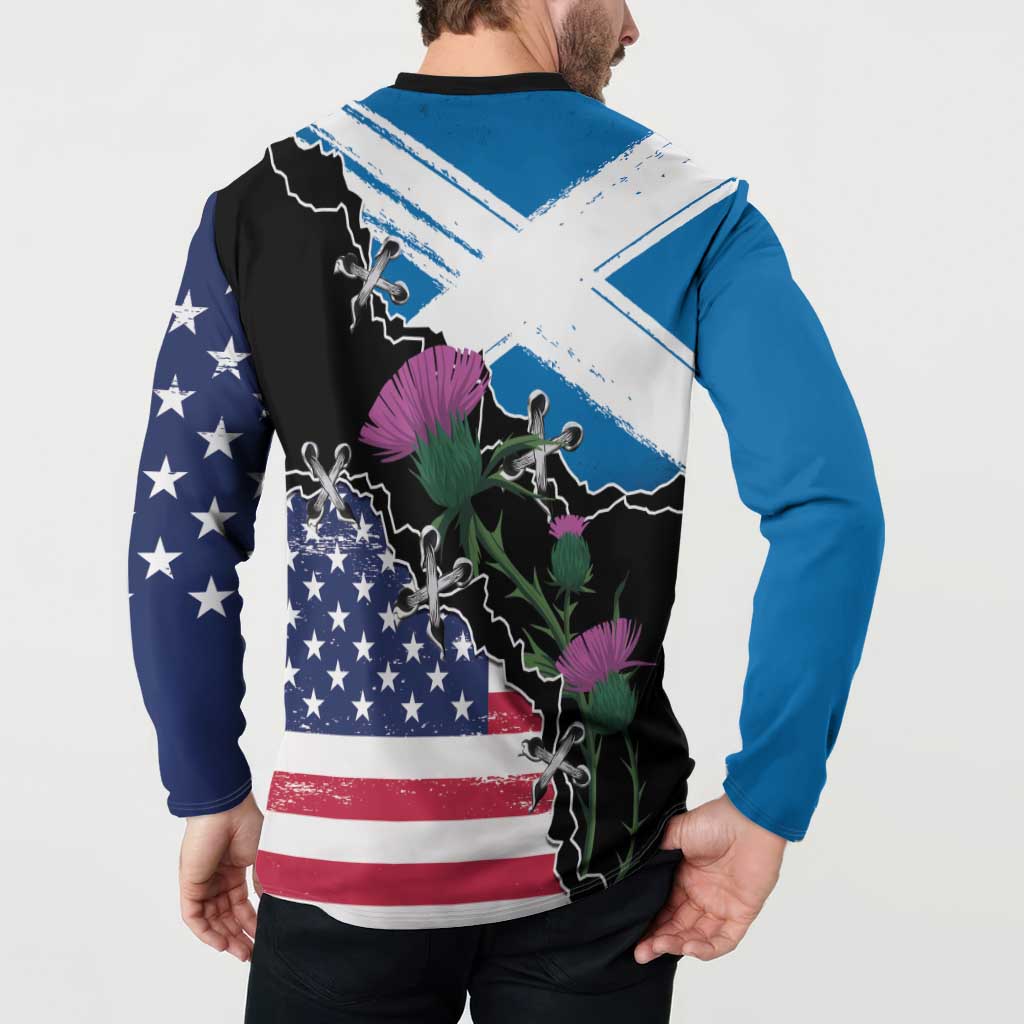 Scottish-American Heritage Month Button Sweatshirt Proud Scottish American Heritage