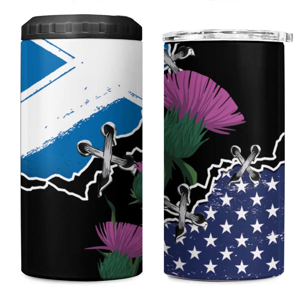 Scottish-American Heritage Month 4 in 1 Can Cooler Tumbler Proud Scottish American Heritage