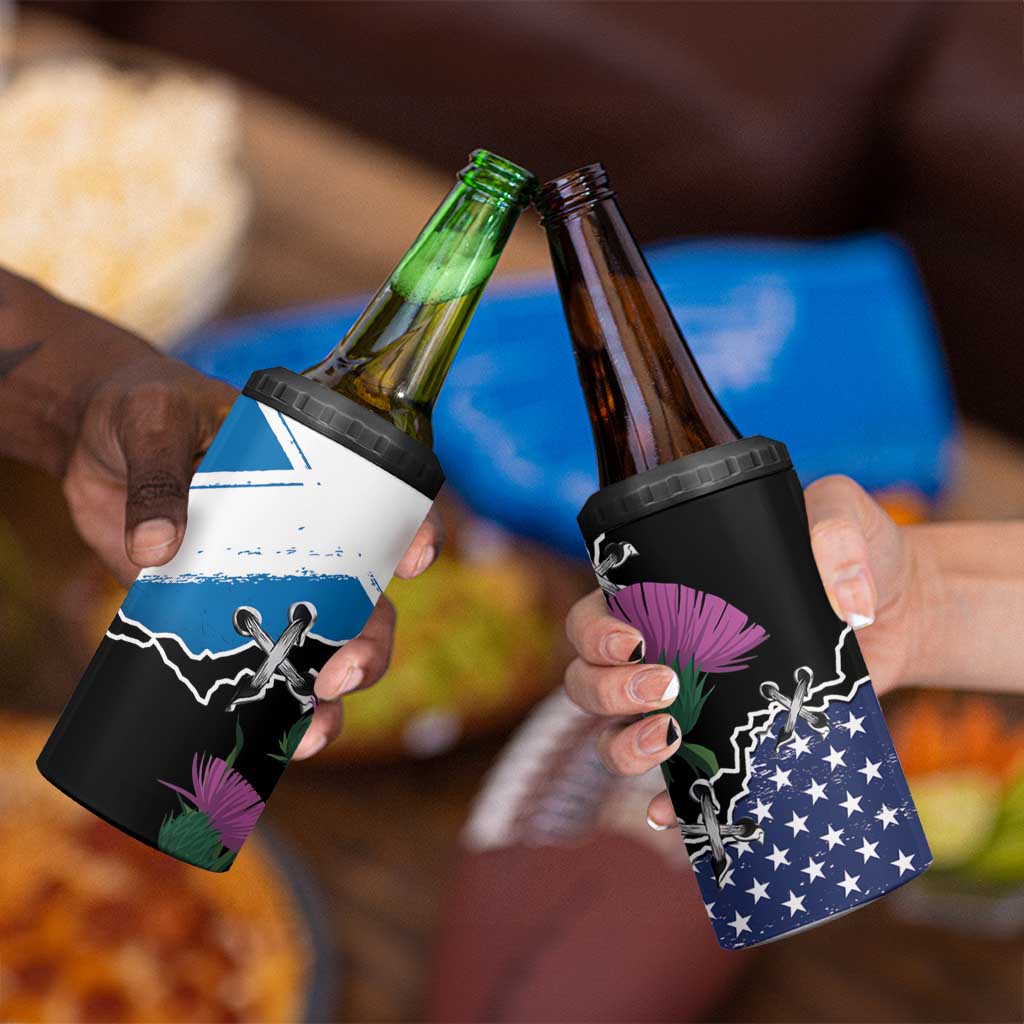 Scottish-American Heritage Month 4 in 1 Can Cooler Tumbler Proud Scottish American Heritage