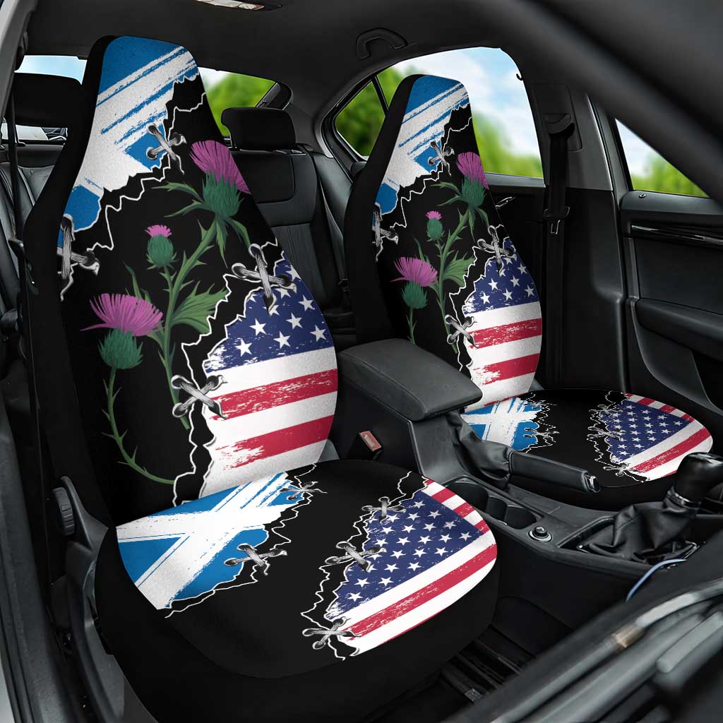 Scottish-American Heritage Month Car Seat Cover Proud Scottish American Heritage