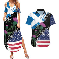 Scottish-American Heritage Month Couples Matching Summer Maxi Dress and Hawaiian Shirt Proud Scottish American Heritage