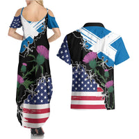 Scottish-American Heritage Month Couples Matching Summer Maxi Dress and Hawaiian Shirt Proud Scottish American Heritage
