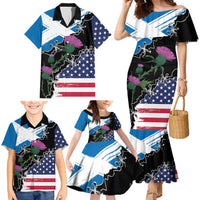 Scottish-American Heritage Month Family Matching Mermaid Dress and Hawaiian Shirt Proud Scottish American Heritage