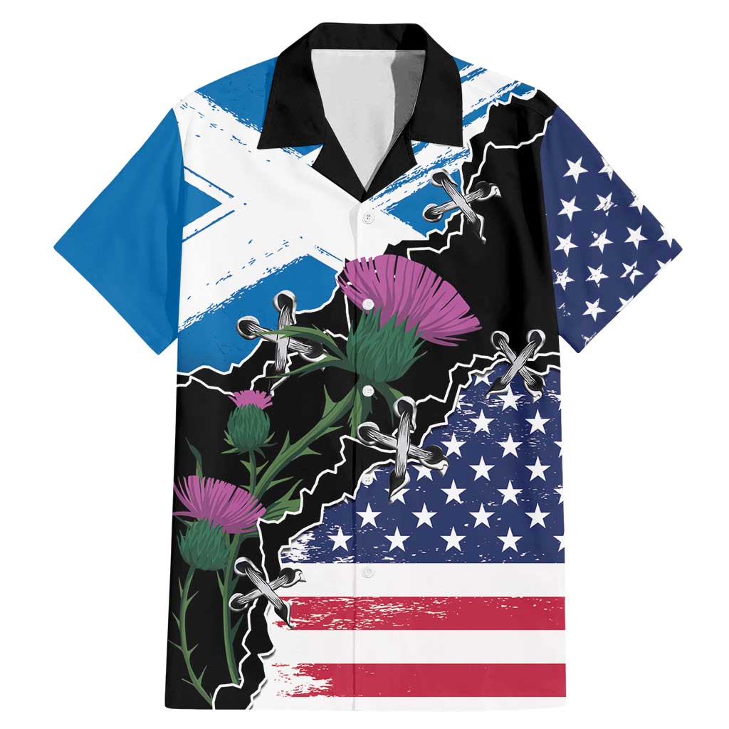 Scottish-American Heritage Month Family Matching Mermaid Dress and Hawaiian Shirt Proud Scottish American Heritage