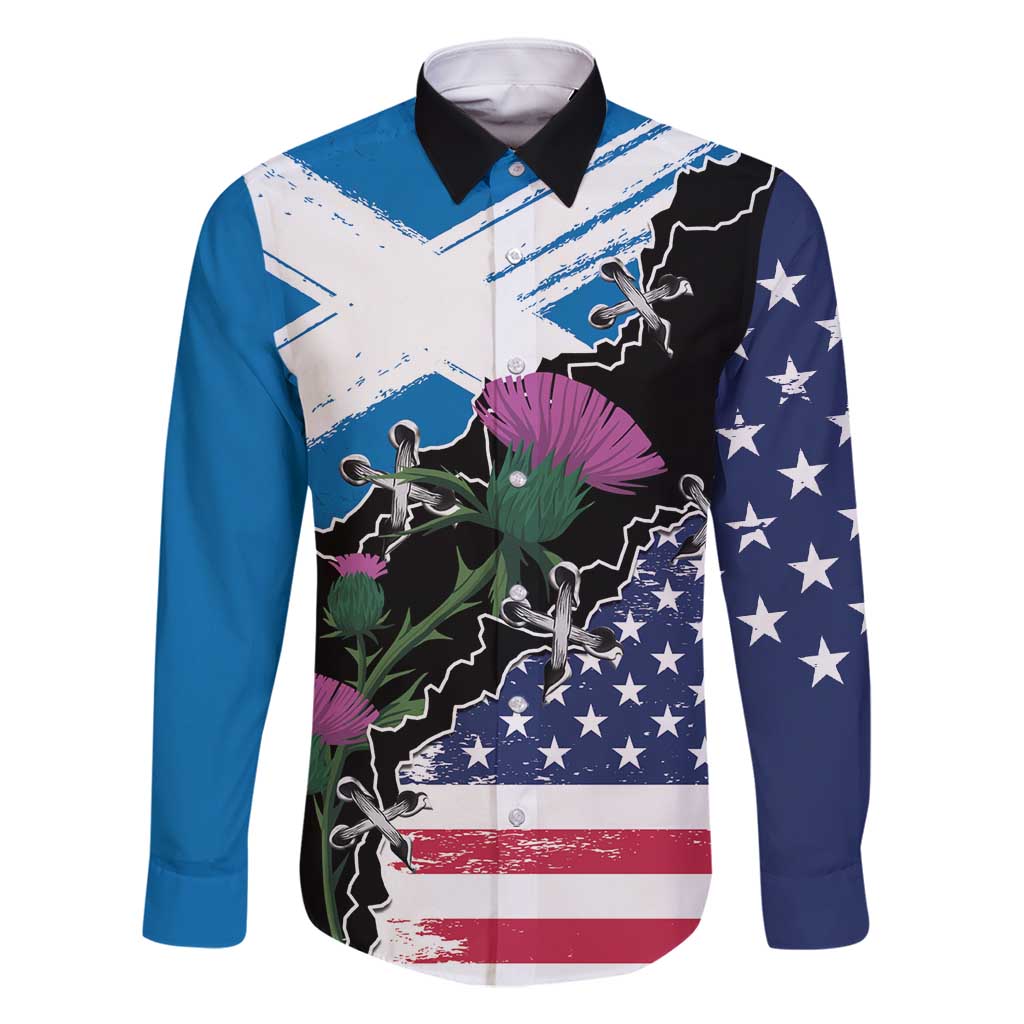 Scottish-American Heritage Month Family Matching Off Shoulder Short Dress and Hawaiian Shirt Proud Scottish American Heritage