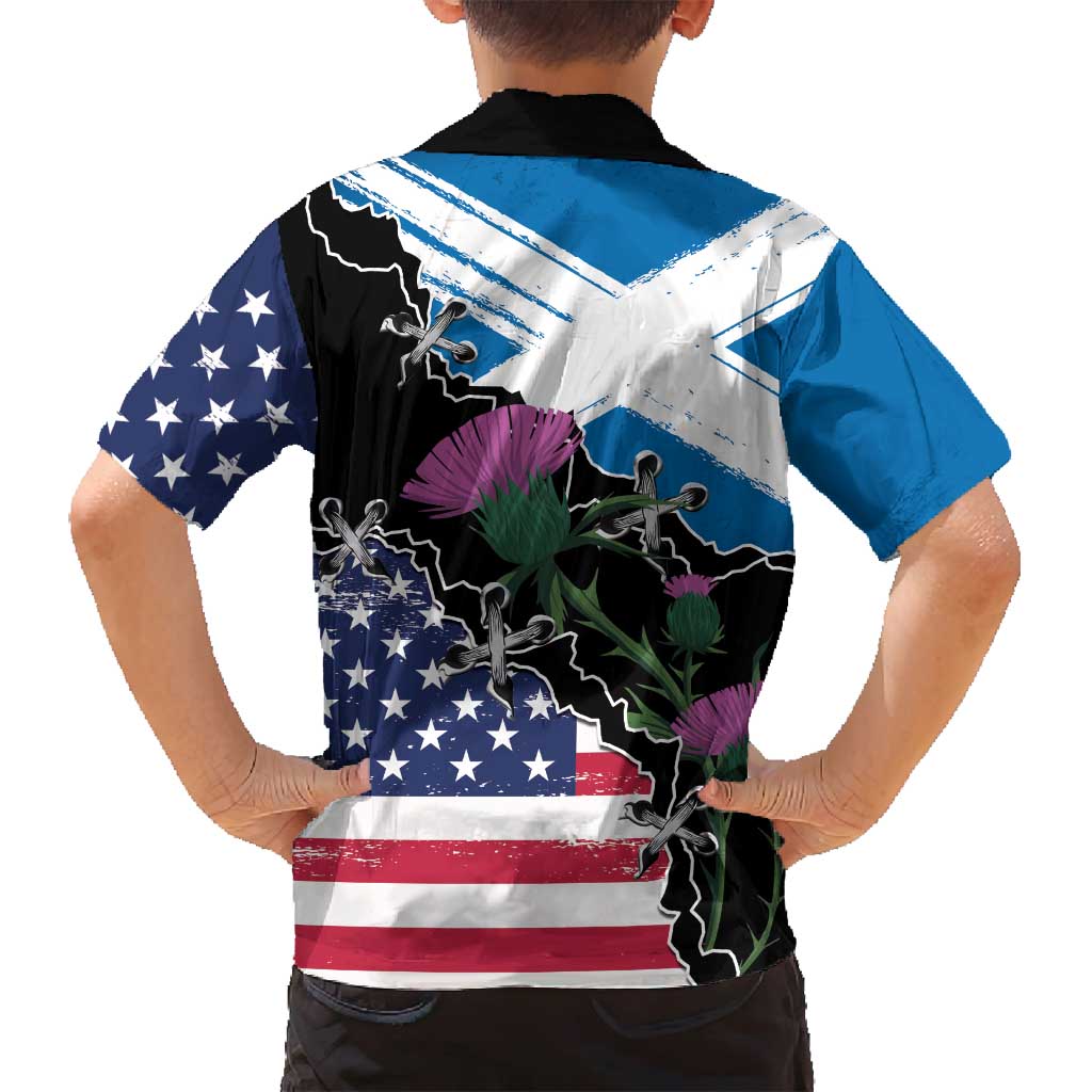 Scottish-American Heritage Month Family Matching Puletasi and Hawaiian Shirt Proud Scottish American Heritage