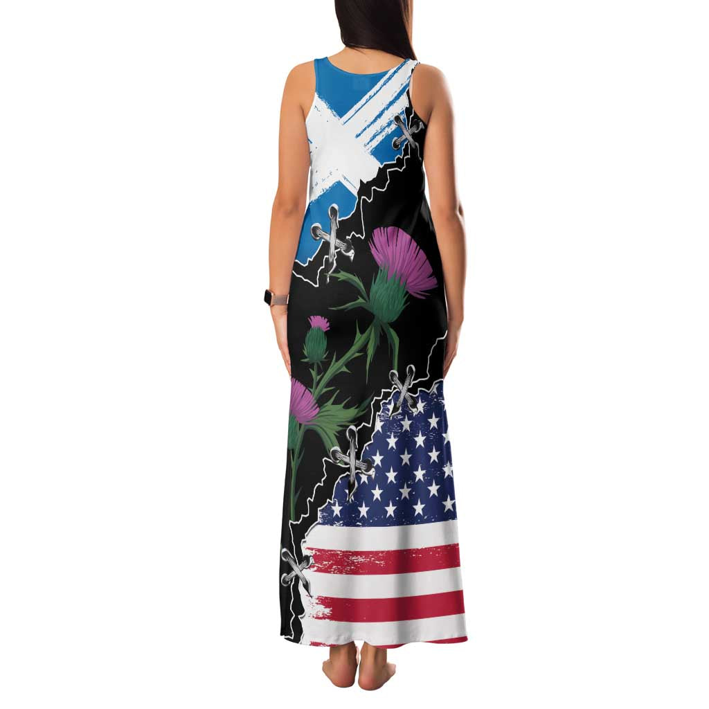 Scottish-American Heritage Month Family Matching Tank Maxi Dress and Hawaiian Shirt Proud Scottish American Heritage