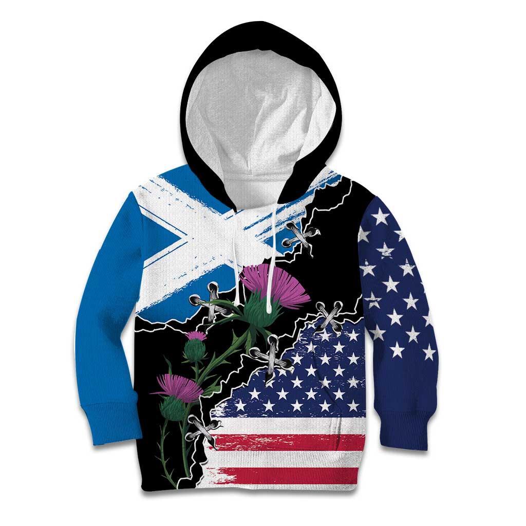 Scottish-American Heritage Month Kid Hoodie Proud Scottish American Heritage