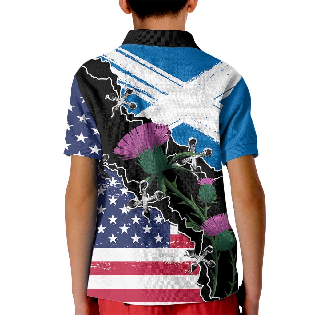 Scottish-American Heritage Month Kid Polo Shirt Proud Scottish American Heritage