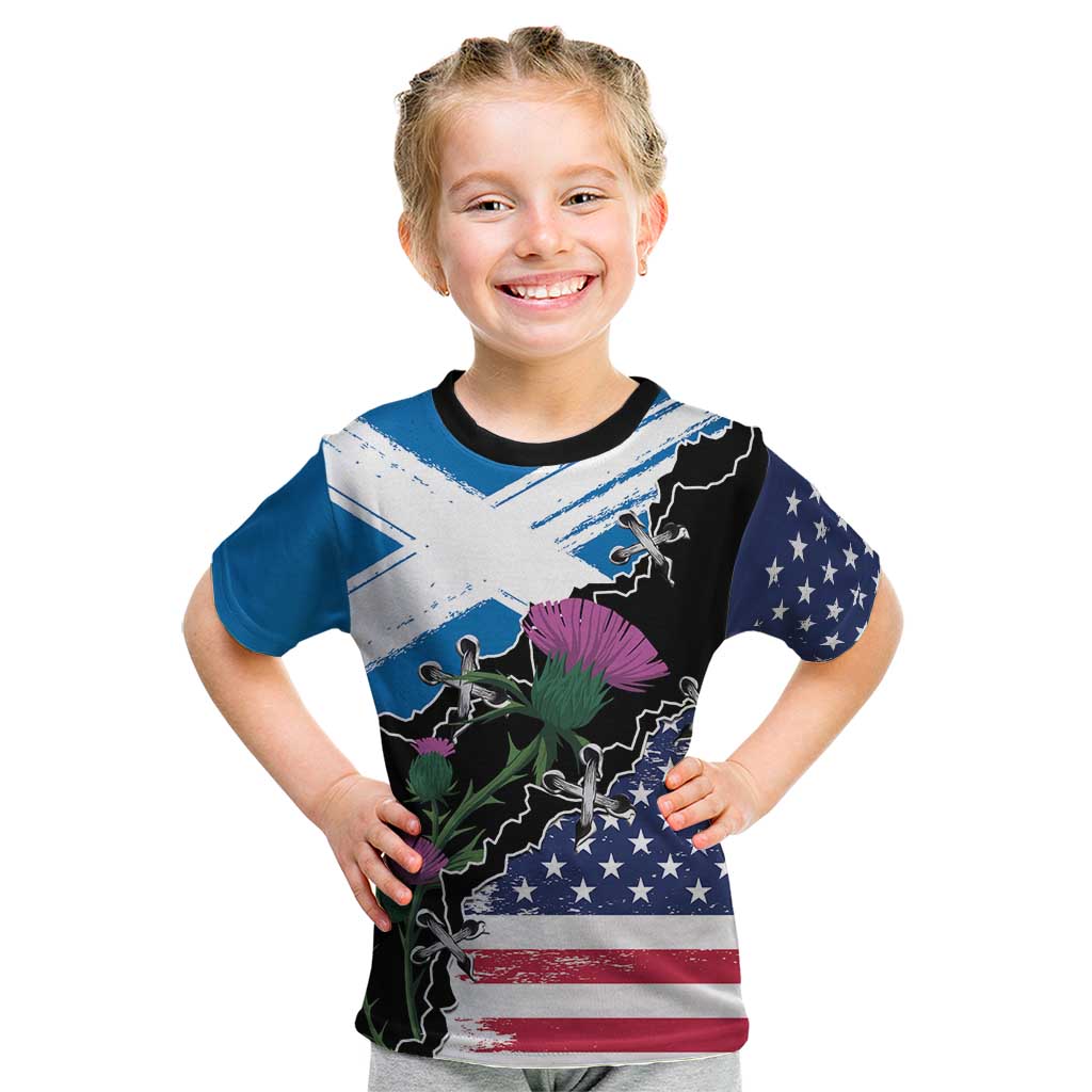 Scottish-American Heritage Month Kid T Shirt Proud Scottish American Heritage