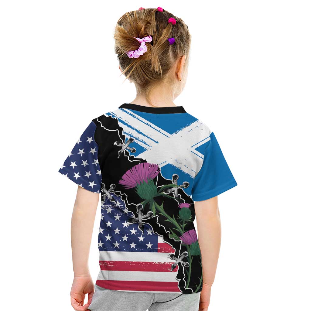 Scottish-American Heritage Month Kid T Shirt Proud Scottish American Heritage