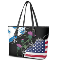 Scottish-American Heritage Month Leather Tote Bag Proud Scottish American Heritage