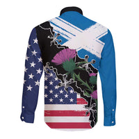Scottish-American Heritage Month Long Sleeve Button Shirt Proud Scottish American Heritage