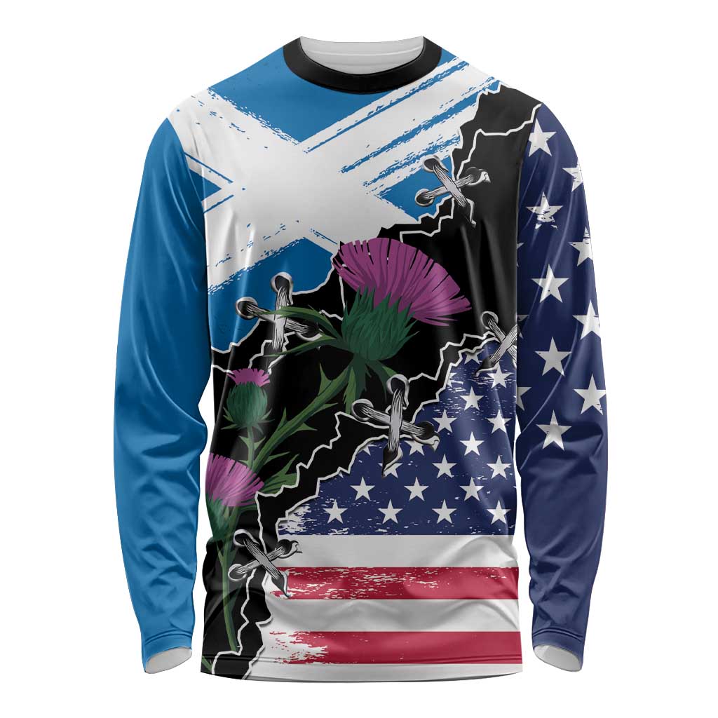 Scottish-American Heritage Month Long Sleeve Shirt Proud Scottish American Heritage