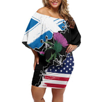 Scottish-American Heritage Month Off Shoulder Short Dress Proud Scottish American Heritage