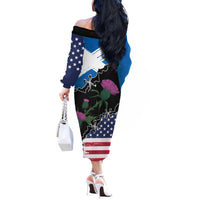 Scottish-American Heritage Month Off The Shoulder Long Sleeve Dress Proud Scottish American Heritage