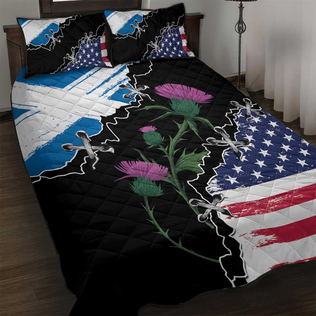 Scottish-American Heritage Month Quilt Bed Set Proud Scottish American Heritage