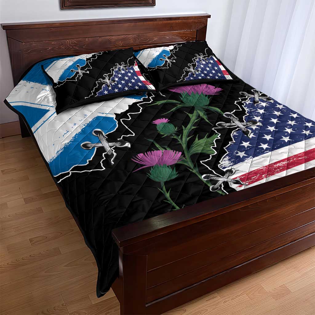 Scottish-American Heritage Month Quilt Bed Set Proud Scottish American Heritage