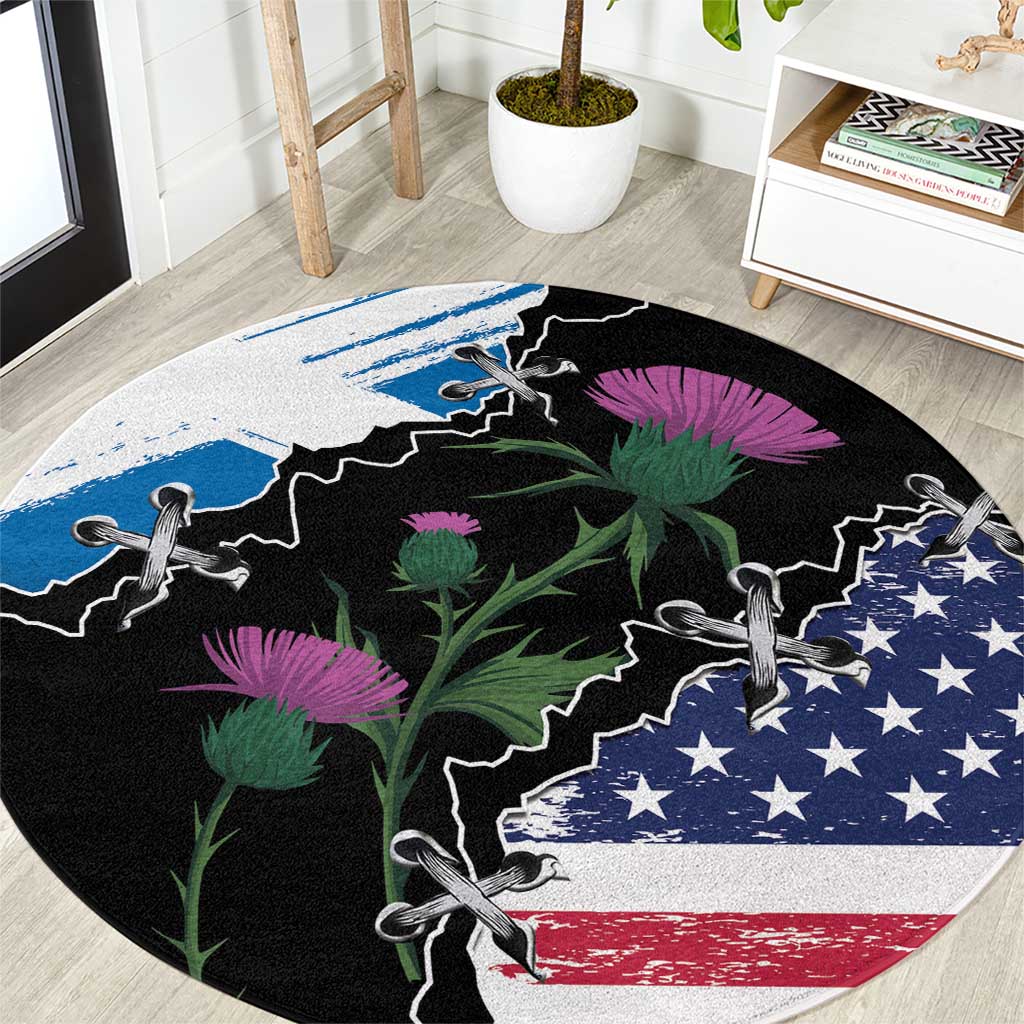 Scottish-American Heritage Month Round Carpet Proud Scottish American Heritage
