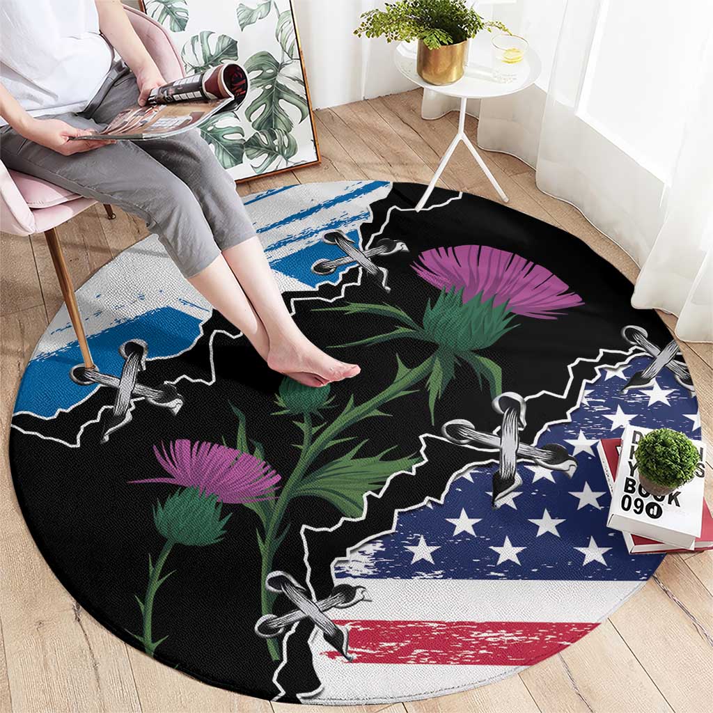 Scottish-American Heritage Month Round Carpet Proud Scottish American Heritage