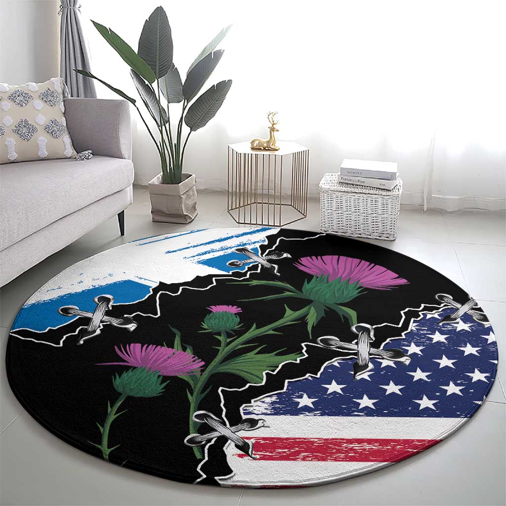 Scottish-American Heritage Month Round Carpet Proud Scottish American Heritage