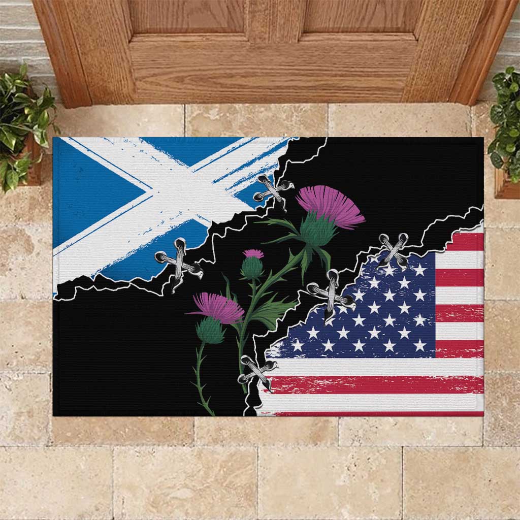 Scottish-American Heritage Month Rubber Doormat Proud Scottish American Heritage