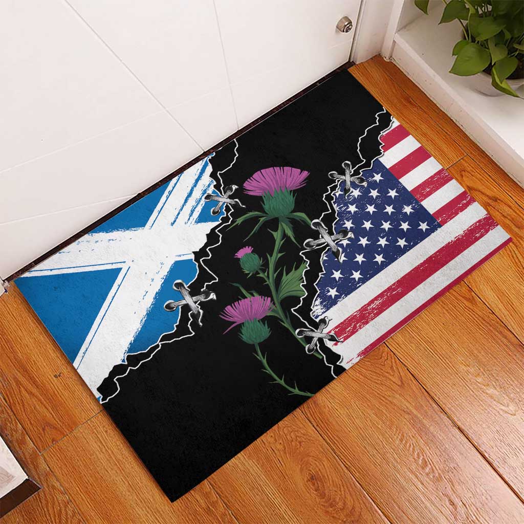 Scottish-American Heritage Month Rubber Doormat Proud Scottish American Heritage