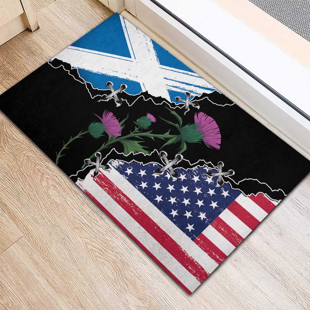 Scottish-American Heritage Month Rubber Doormat Proud Scottish American Heritage
