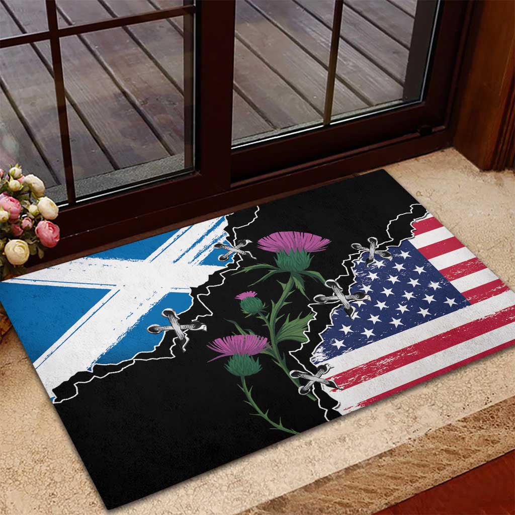 Scottish-American Heritage Month Rubber Doormat Proud Scottish American Heritage