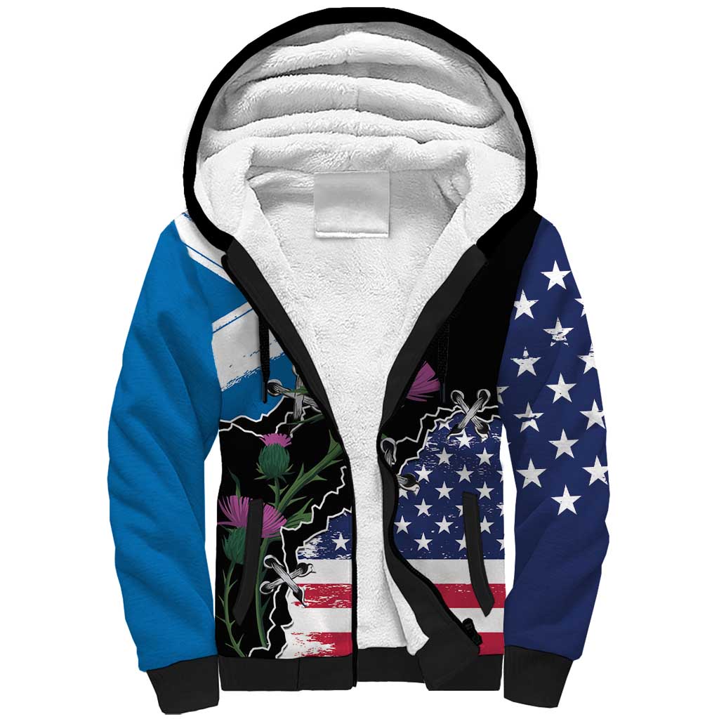 Scottish-American Heritage Month Sherpa Hoodie Proud Scottish American Heritage