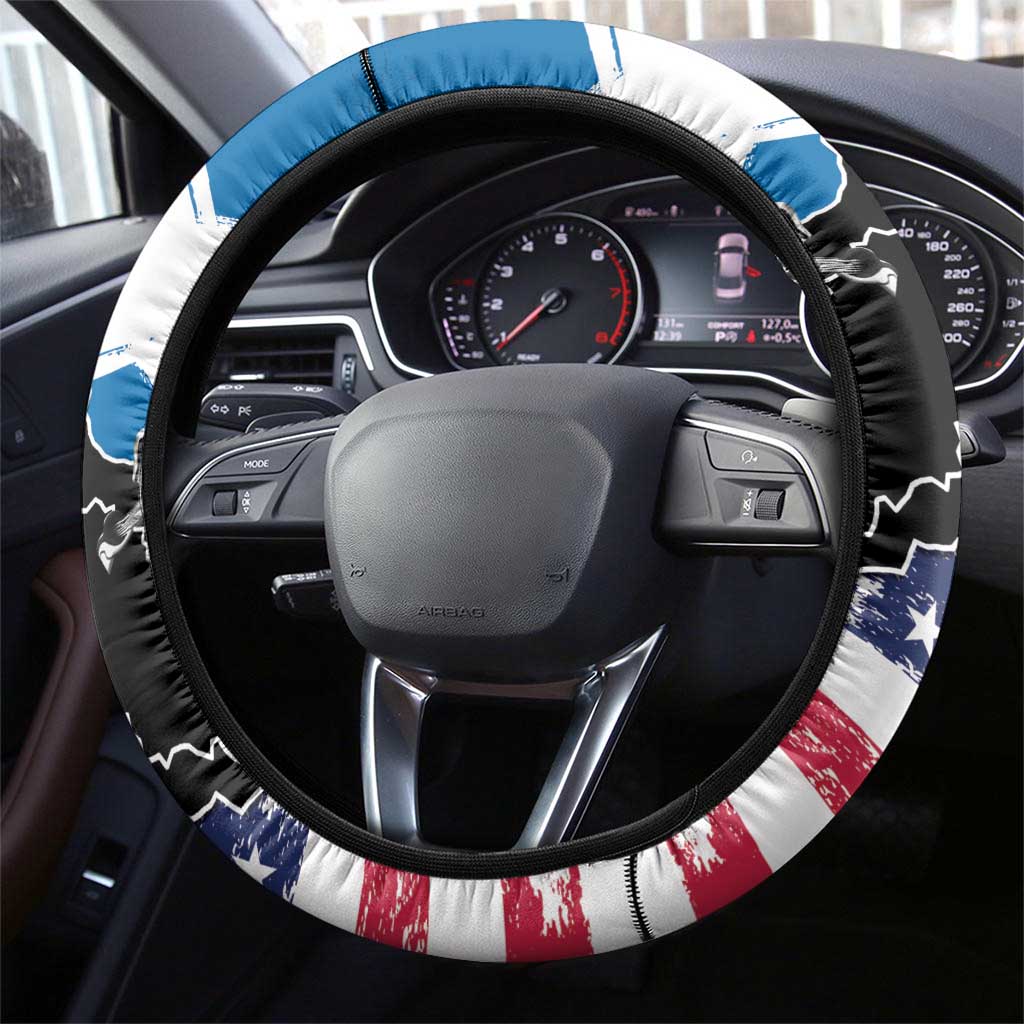 Scottish-American Heritage Month Steering Wheel Cover Proud Scottish American Heritage
