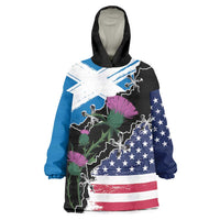 Scottish-American Heritage Month Wearable Blanket Hoodie Proud Scottish American Heritage